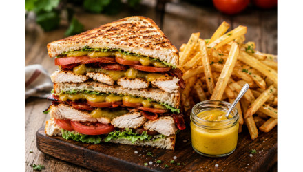 Club sandwich gourmand à la sauce Piccalilli 